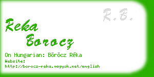 reka borocz business card